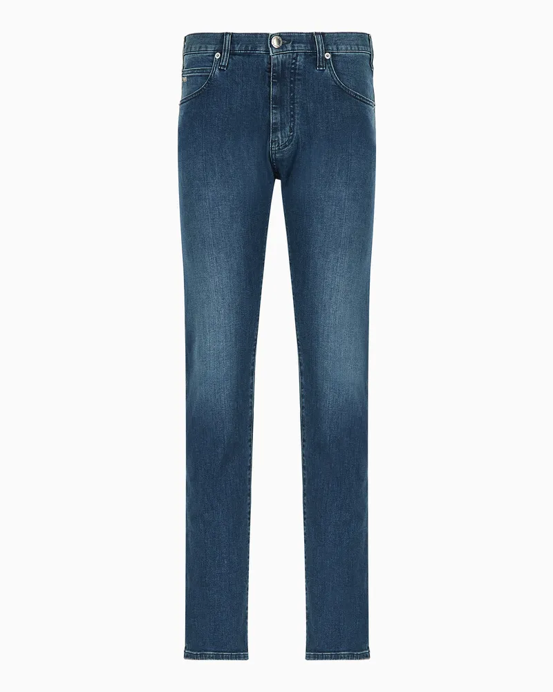 Emporio Armani Jeans J45 in Regular Fit aus Komfort-Denim und Twill Blau