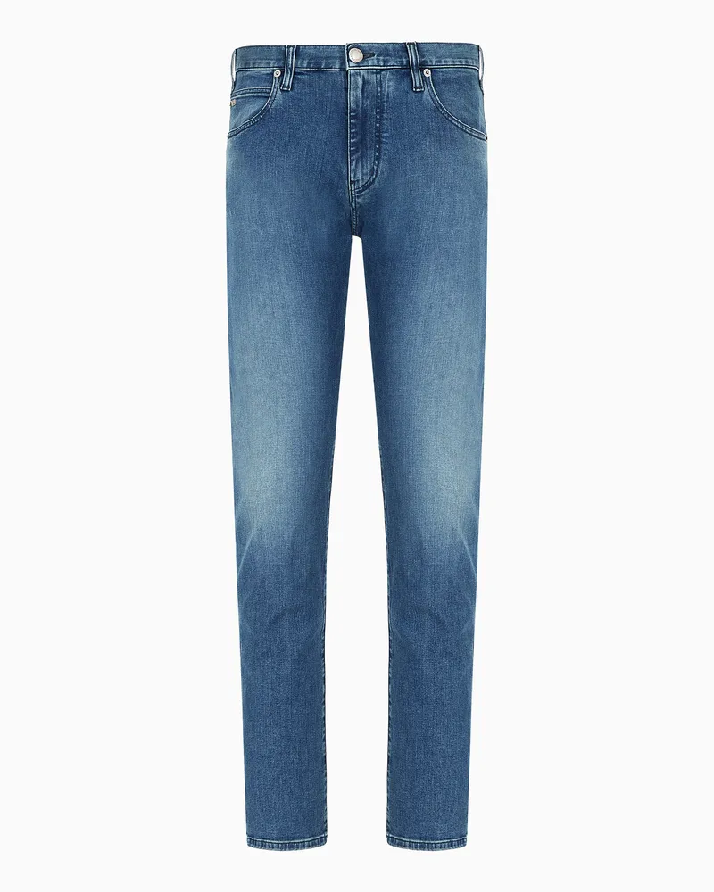 Emporio Armani Jeans J45 in Regular Fit aus Komfort-Denim und Twill Blau
