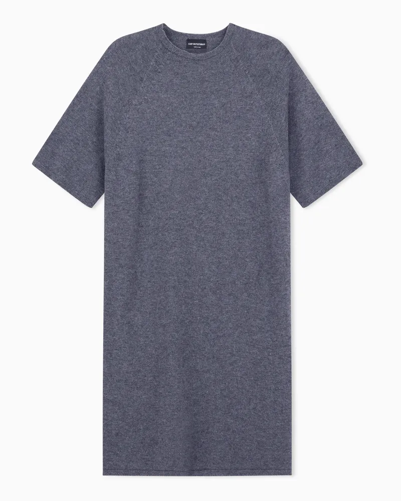 Emporio Armani Langes Kleid aus Woll-Kaschmir aus der Winter Urbanism-Sonderkollektion mit Kimonoärmeln Grau