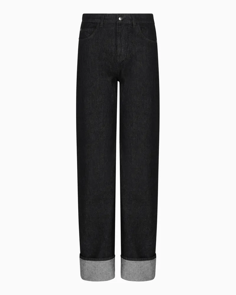 Emporio Armani J8G Denim-Jeans in Relaxed-Passform aus der Winter Urbanism-Sonderkollektion Schwarz
