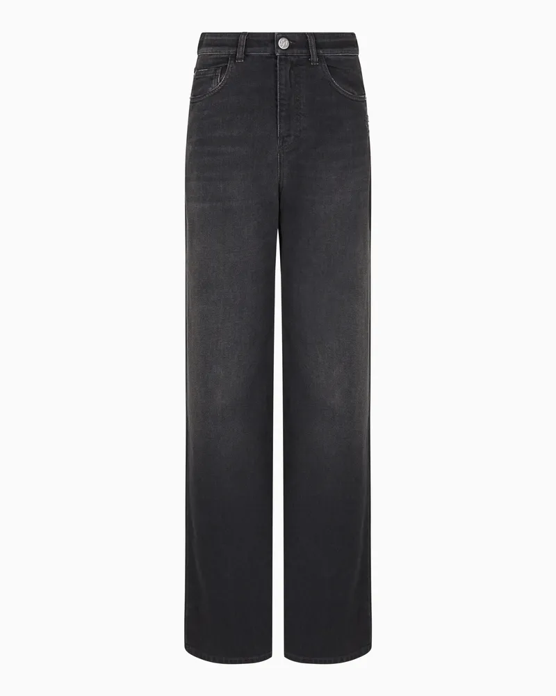 Emporio Armani Relaxed Fit Jeans J8B aus Vintage-Denim Schwarz