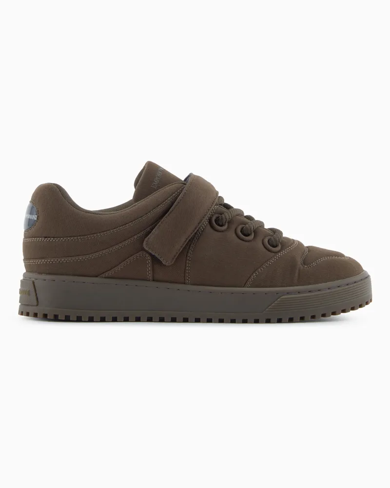Emporio Armani Stoff-Sneaker mit Schnürsenkeln und Klettverschluss Grün