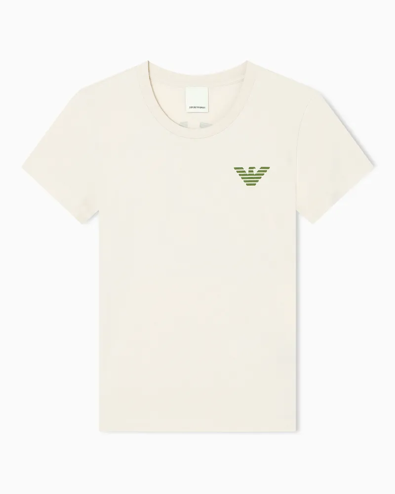 Emporio Armani Jersey-T-Shirt mit Maxi-Print aus der New York Sonderkollektion Beige