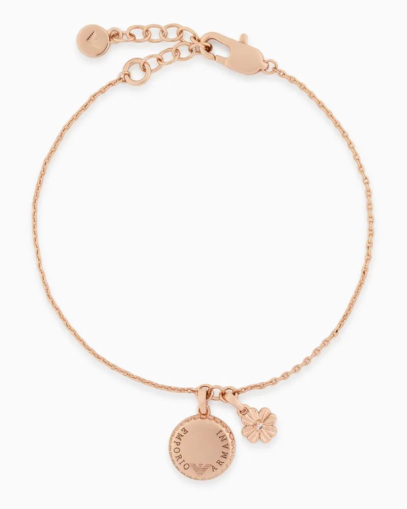 Emporio Armani Armband mit Anhänger aus roségoldfarbenem Messing Mehrfarbig