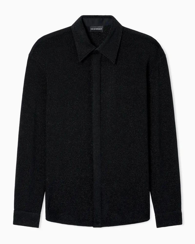 Emporio Armani Hemd aus Lurex-Jersey Schwarz
