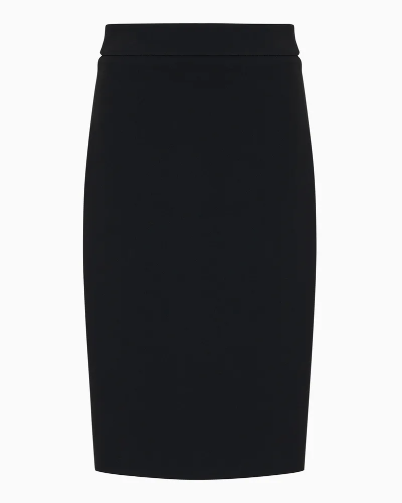 Emporio Armani Bleistift-Midi-Rock in Crepe Cady Schwarz