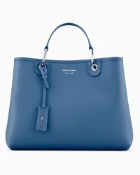 Emporio Armani Mittelgroßer Shopper Myea mit Hirsch-print Azurblau