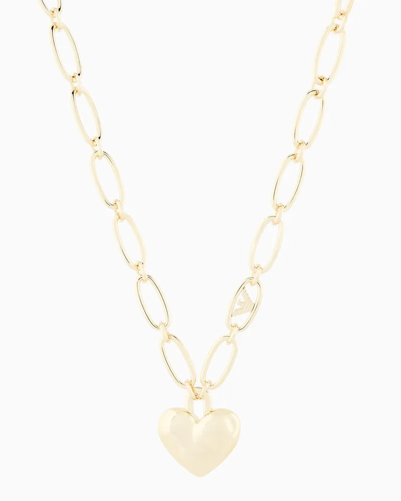 Emporio Armani Halskette aus goldfarbenem Messing mit Anhänger Mehrfarbig