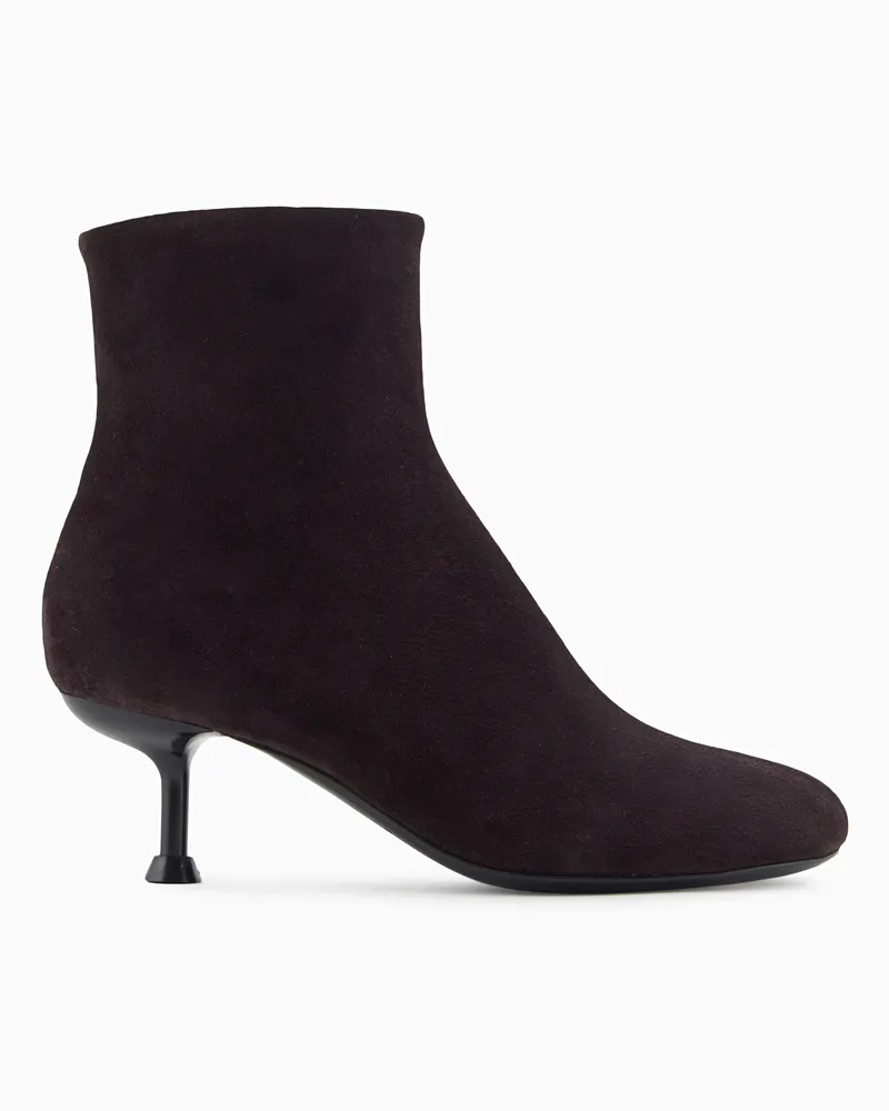 Emporio Armani Stiefeletten mit Pfennigabsatz aus Veloursleder der Sonderkollektion New York Braun