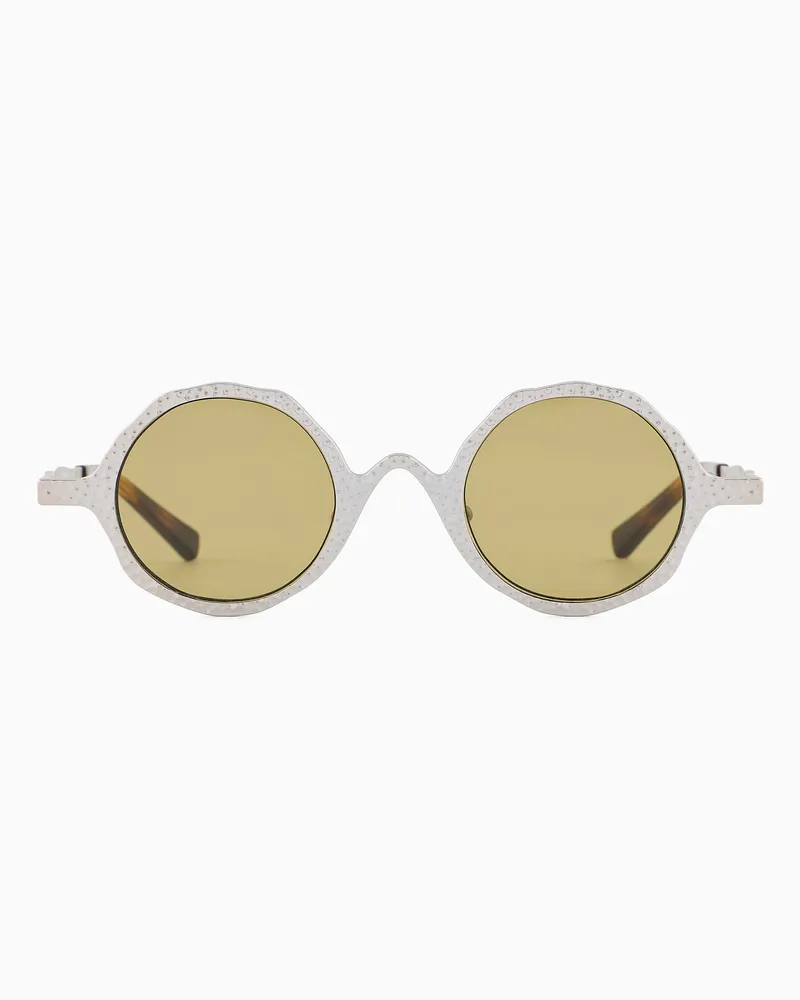 Emporio Armani Runde Sonnenbrille für Herren Silber