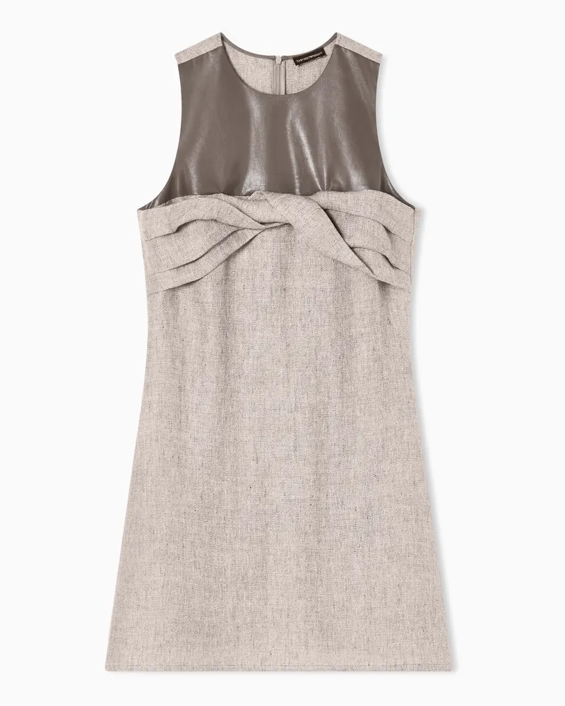 Emporio Armani Kleid aus schwerem Leinen-Canvas Beige