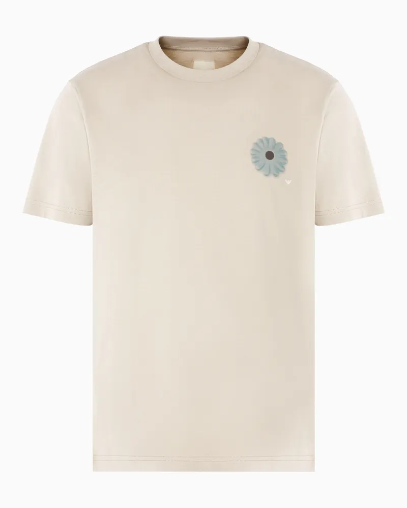 Emporio Armani Jersey-T-Shirt mit Maxi-Print der Peace ASV Sonderkollektion Grau