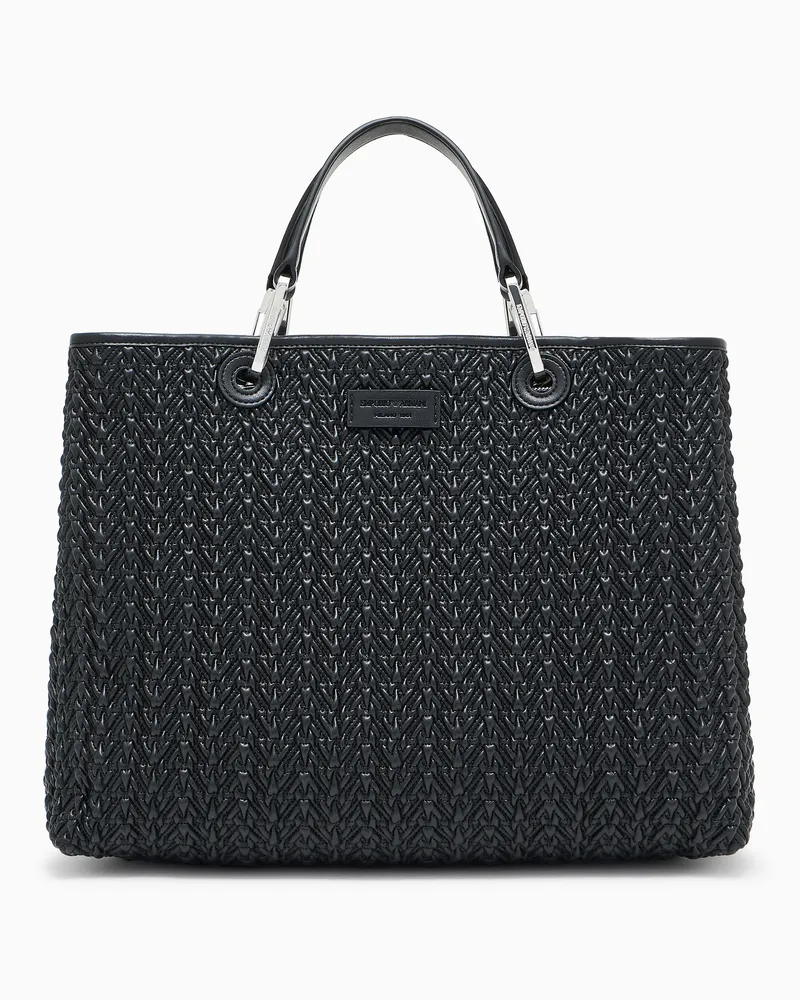 Emporio Armani MyEA mittelgroßer Shopper mit Steppoptik Schwarz