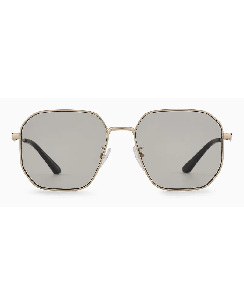 Emporio Armani Unisex-sonnenbrille mit Pilotenfassung Asian Fit Gold