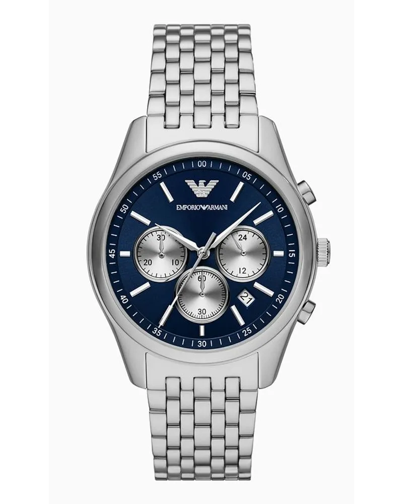 Emporio Armani Chronograph aus Edelstahl Silber