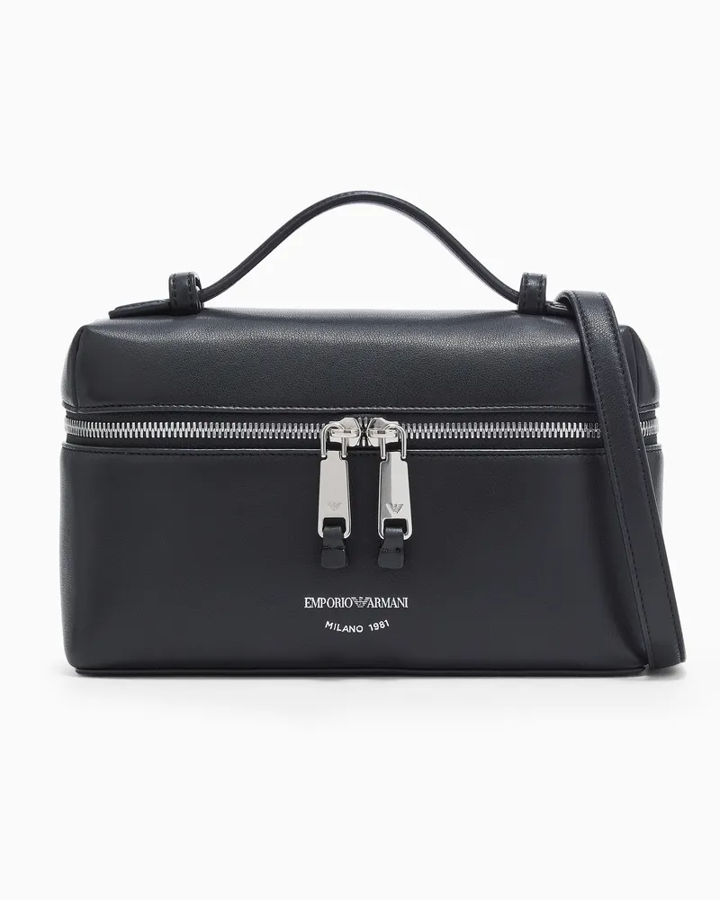 Emporio Armani Vanity-Case zum Umhängen aus Nappaleder Schwarz