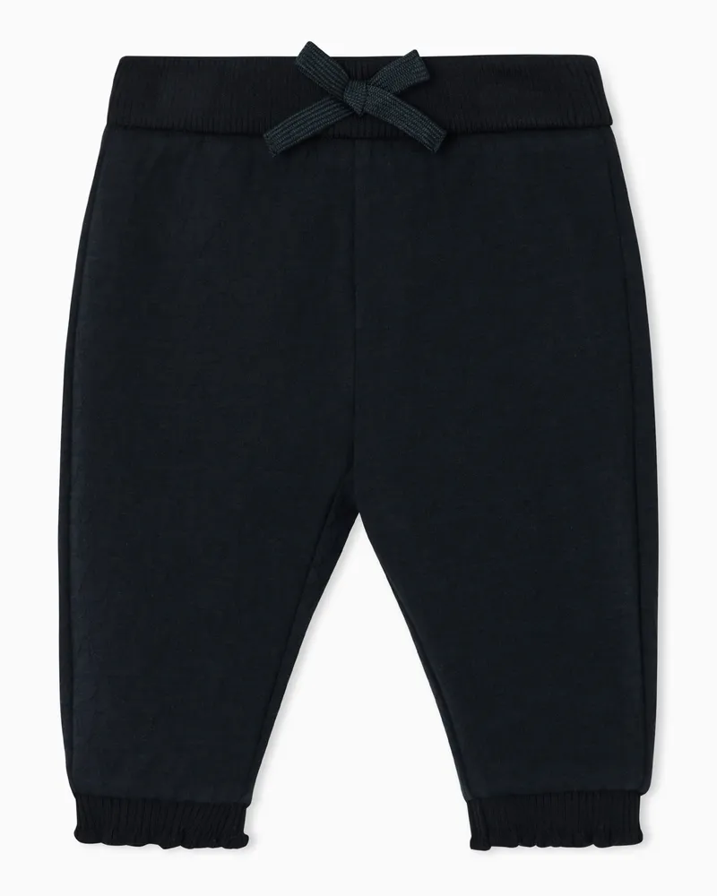 Emporio Armani Jogginghose aus Jacquard mit Monogramm-Muster und Schleife Marineblau