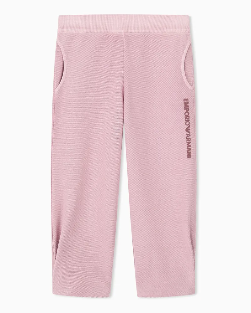 Emporio Armani Jogginghose aus Baumwolljersey mit Diagonalmuster Pink