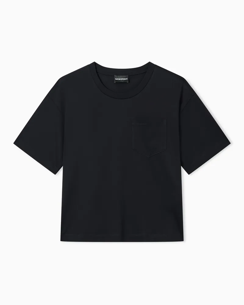 Emporio Armani Travel Essential mercerized jersey T-shirt Blau
