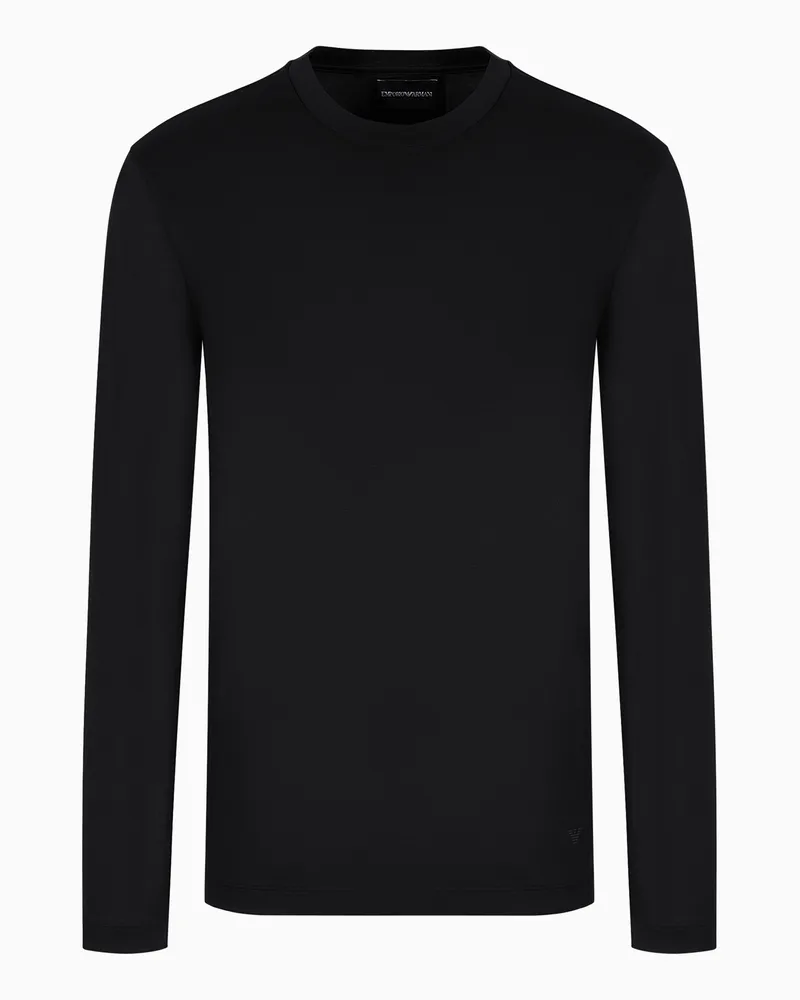 Emporio Armani ASV Oberteil aus Jersey-Lyocell-Mischung Schwarz
