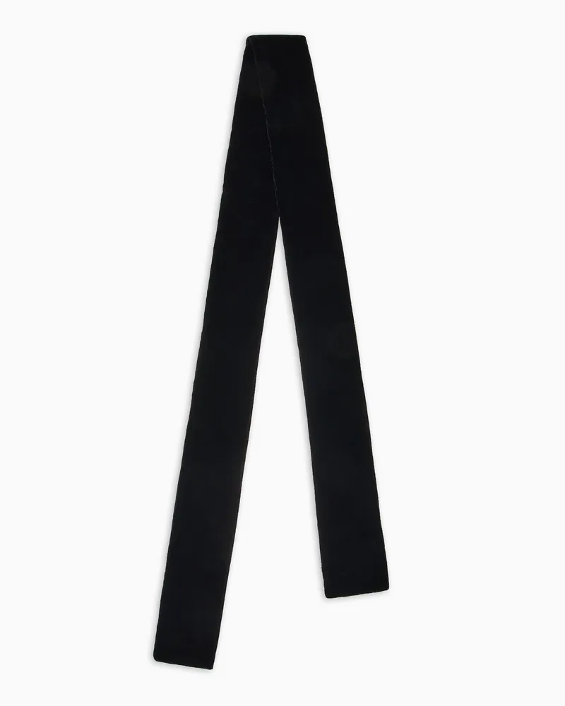Emporio Armani Krawatte aus Samt Schwarz