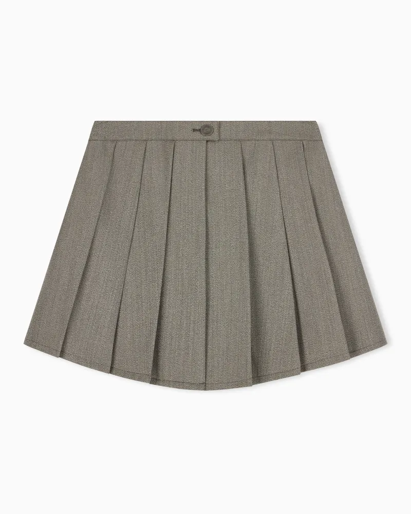 Emporio Armani Plissierter Hosenrock aus Schurwolle Beige