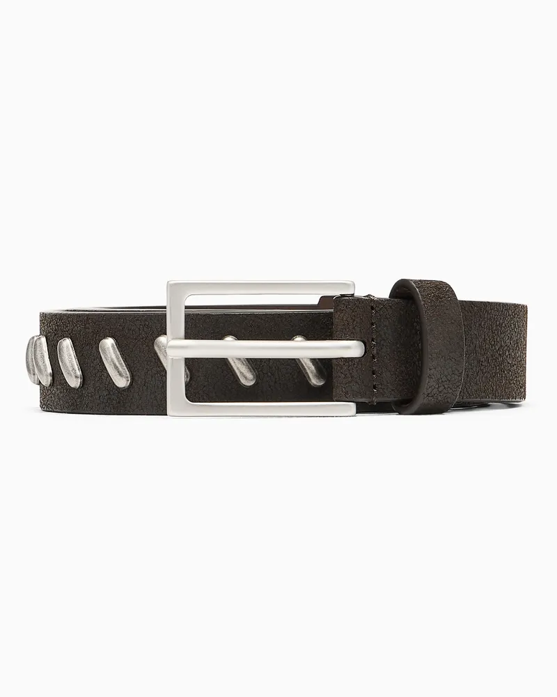 Emporio Armani Gürtel aus Leder mit Dornschließe Braun