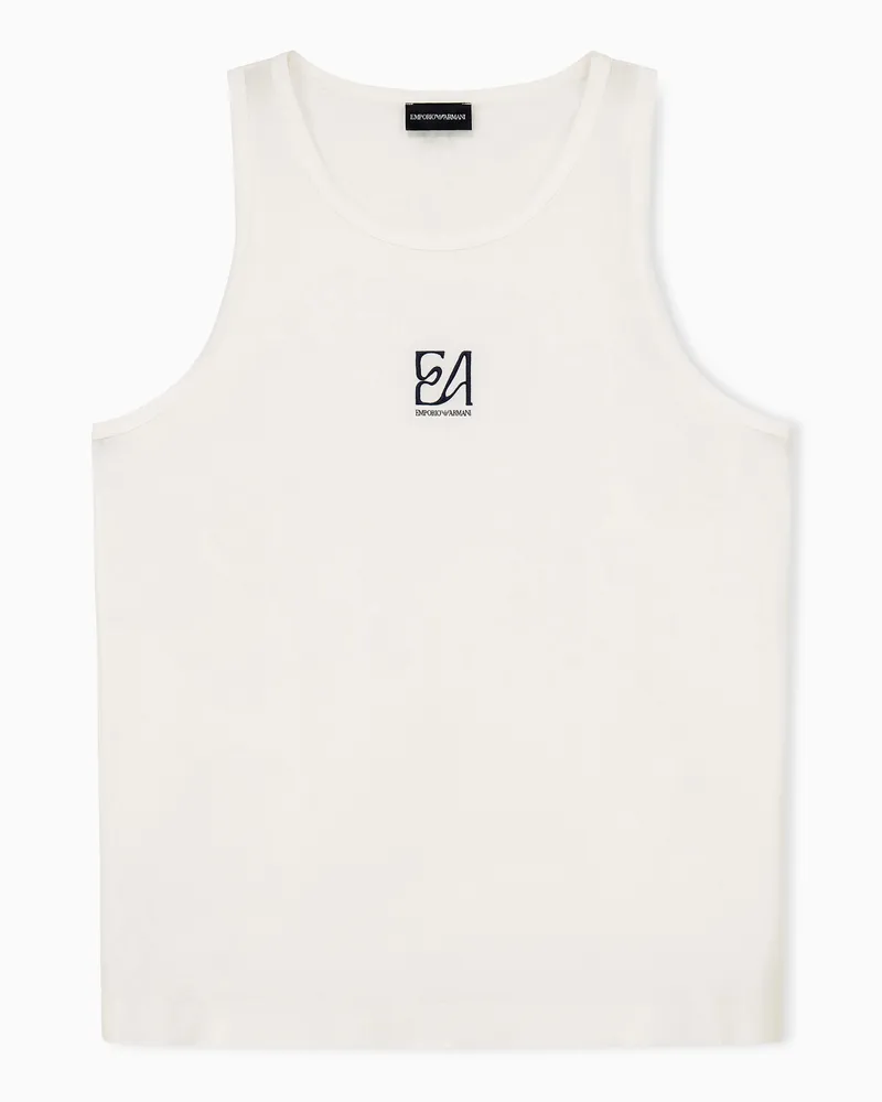 Emporio Armani Tanktop im Regular Fit aus Baumwolljersey mit Rundausschnitt Weiß