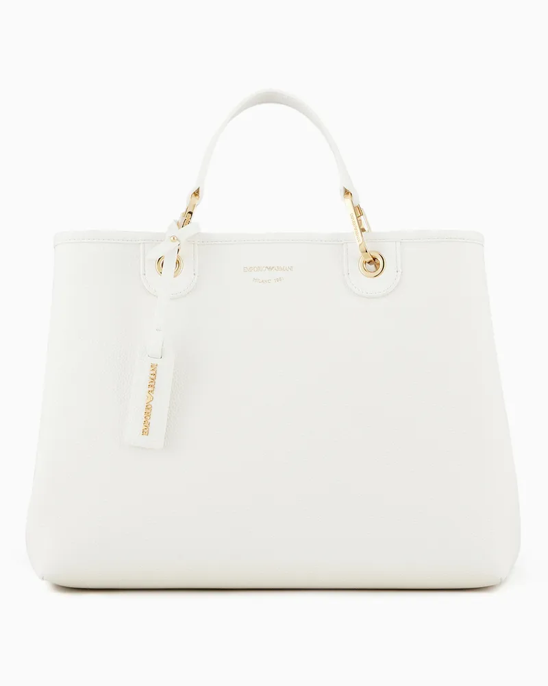 Emporio Armani Mittelgroßer Shopper MyEA mit Hirsch-Print Weiß