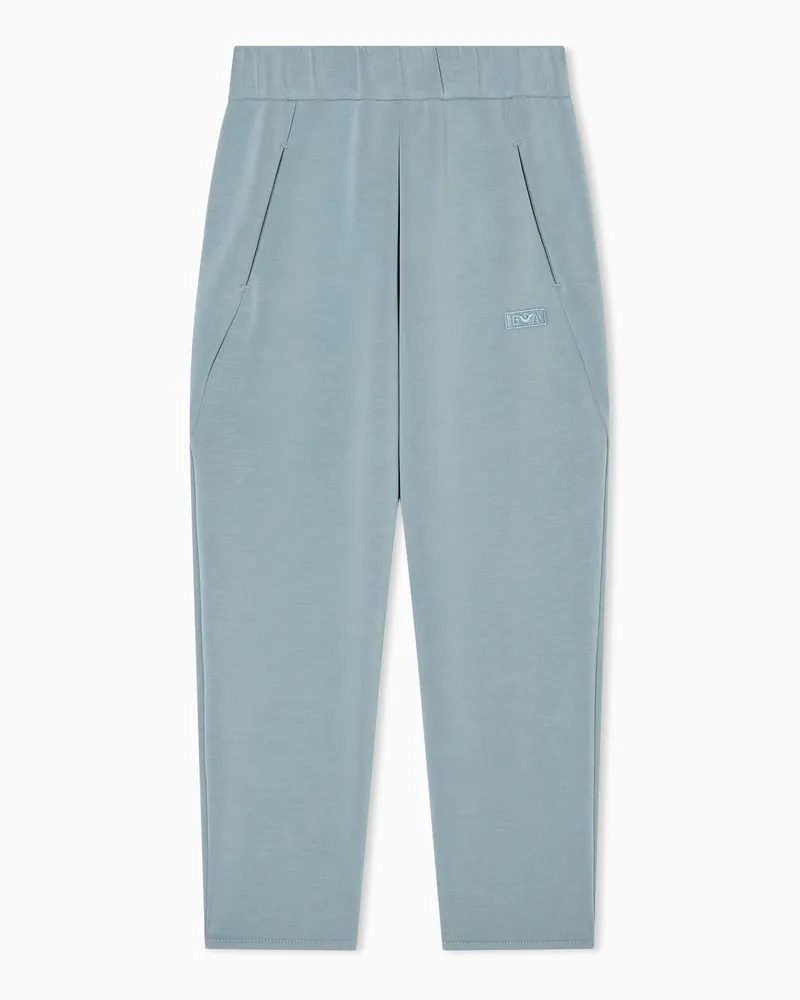 Emporio Armani Hose mit elastischem Bund aus Cupro Hellblau