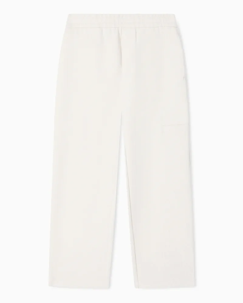 Emporio Armani Jerseyhose Regular Fit mit Jacquardmuster und geradem Bein Beige