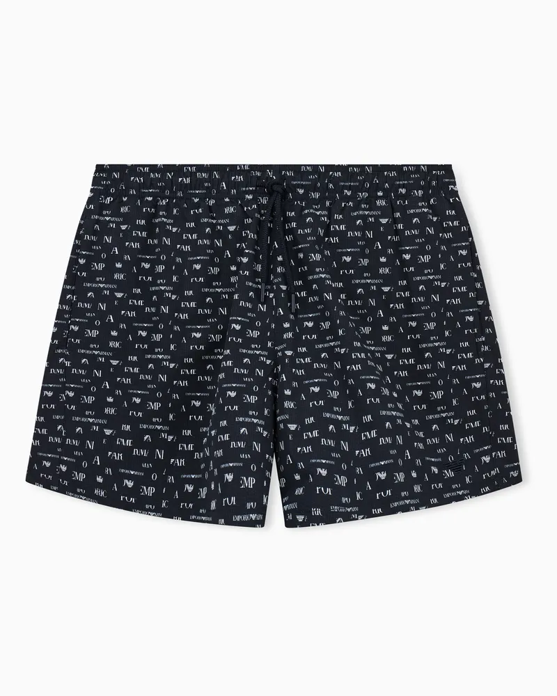 Emporio Armani Badeshorts mit kleiner Logo-Grafik Blau