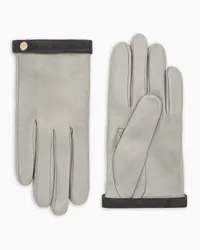 Emporio Armani Nappa-handschuhe mit Veloursleder-bündchen Grau