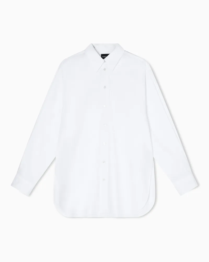 Emporio Armani Maxi-Bluse aus Popeline Weiß