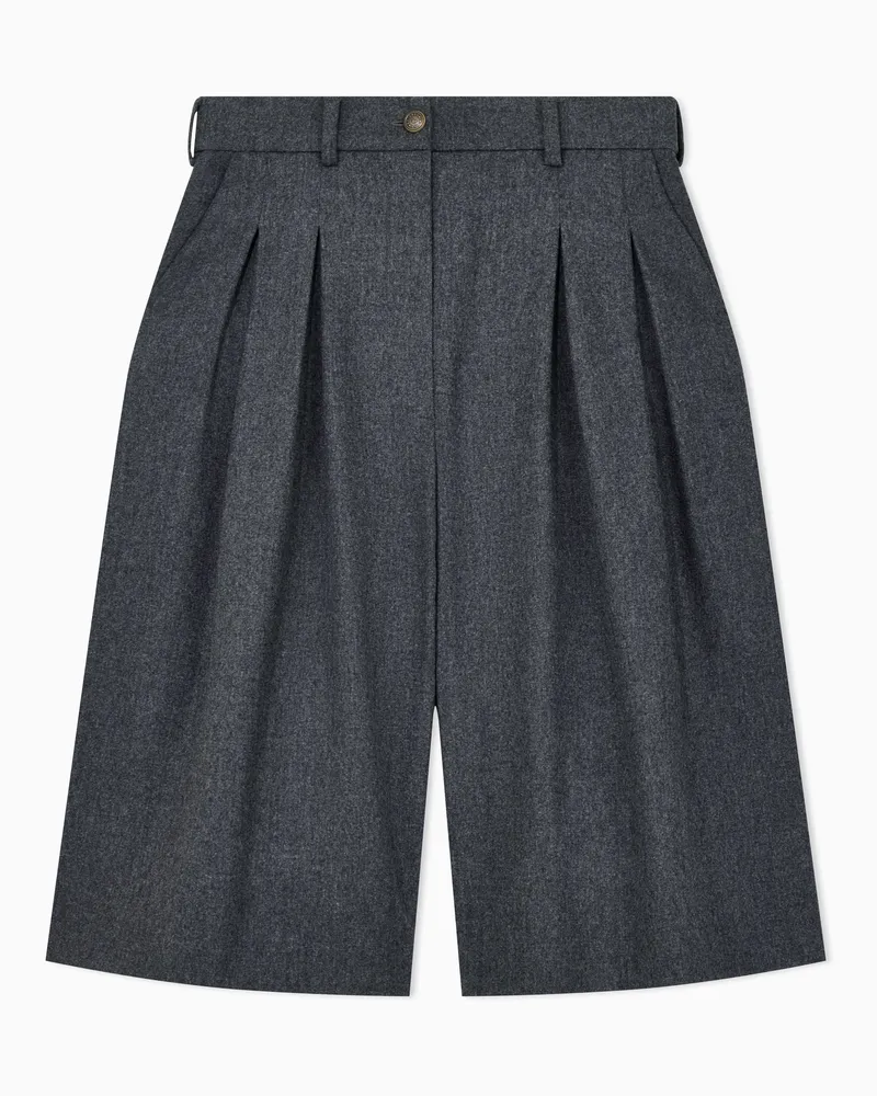 Emporio Armani Bundfaltenhose aus Woll-Kaschmir-Flanell Capsule Signature Grau