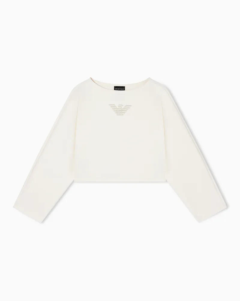 Emporio Armani Stretch double jersey sweatshirt Weiß