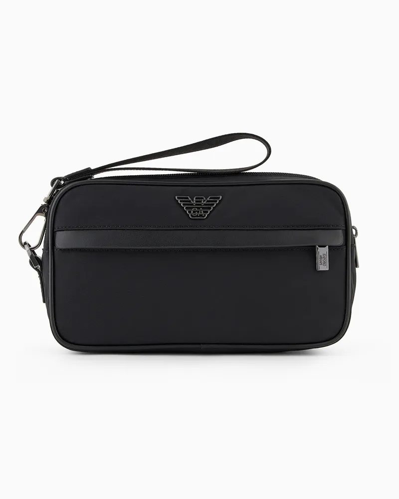 Emporio Armani ASV Beauty-Case aus recyceltem Nylon Schwarz