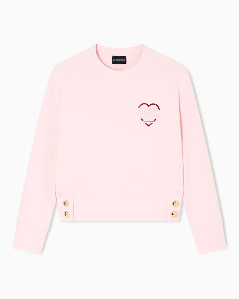 Emporio Armani ASV Sweatshirt aus doppellagigem Jersey aus der Sonderkollektion zum Valentinstag Pink
