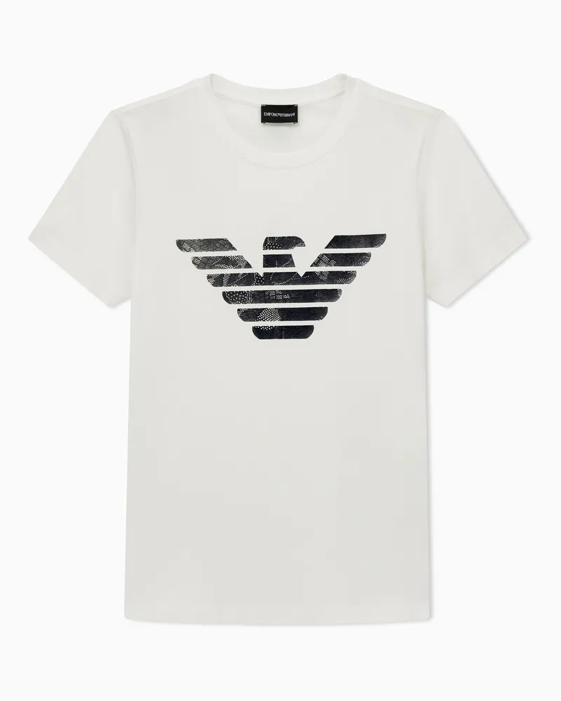 Emporio Armani T-Shirt im Regular Fit aus leichtem Stretch-Baumwolljersey Weiß
