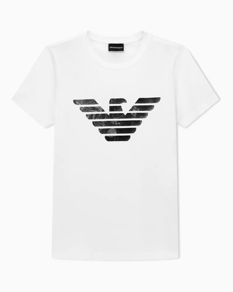 Emporio Armani T-Shirt im Regular Fit aus leichtem Stretch-Baumwolljersey Weiß