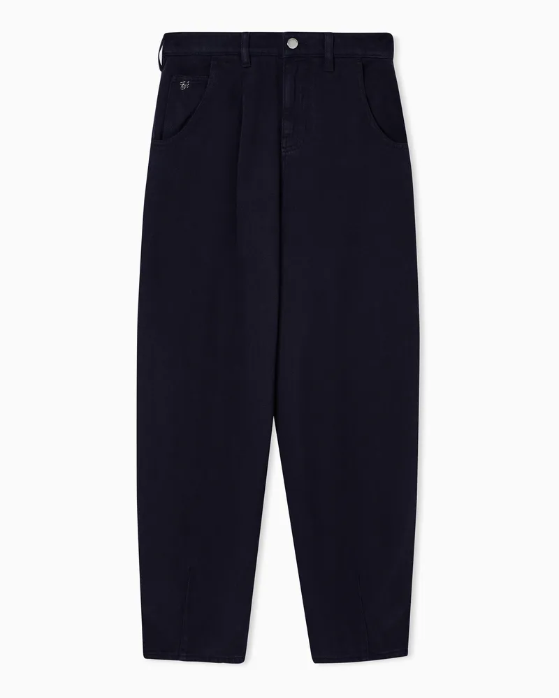Emporio Armani Relaxed-Fit-Hose J8H aus stückgefärbtem Lyocell Marineblau
