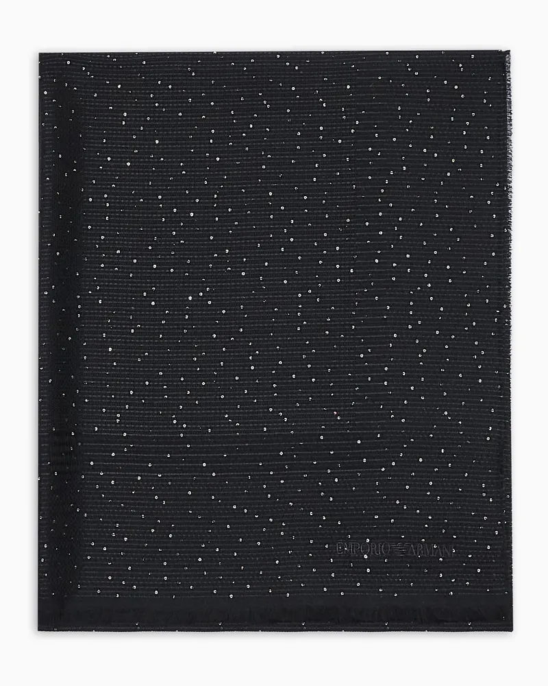 Emporio Armani Stola mit Pailletten und Logo-Stickerei Schwarz