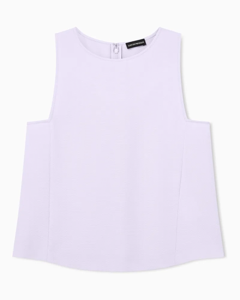 Emporio Armani Top regularer Schnitt mit Rundhals und Reißverschluss Violett