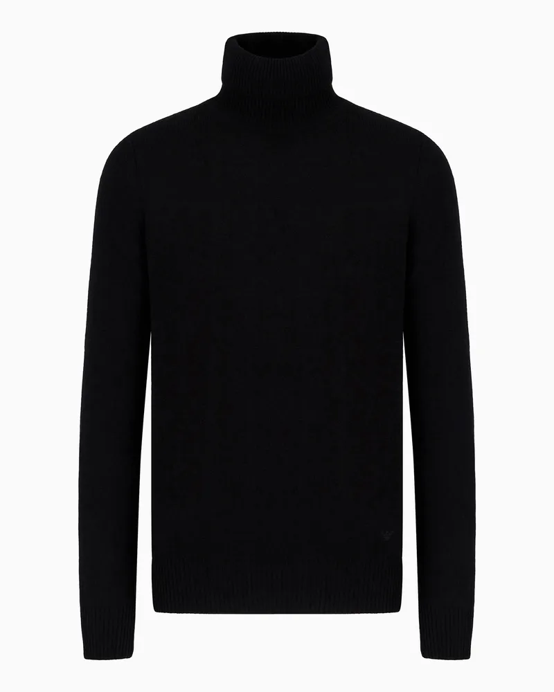 Emporio Armani Rollkragenpullover aus reinem Kaschmir Schwarz