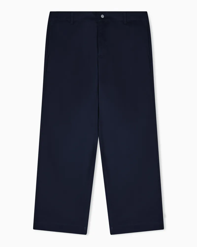 Emporio Armani ASV Chinohose aus Bio-Gabardine Marineblau
