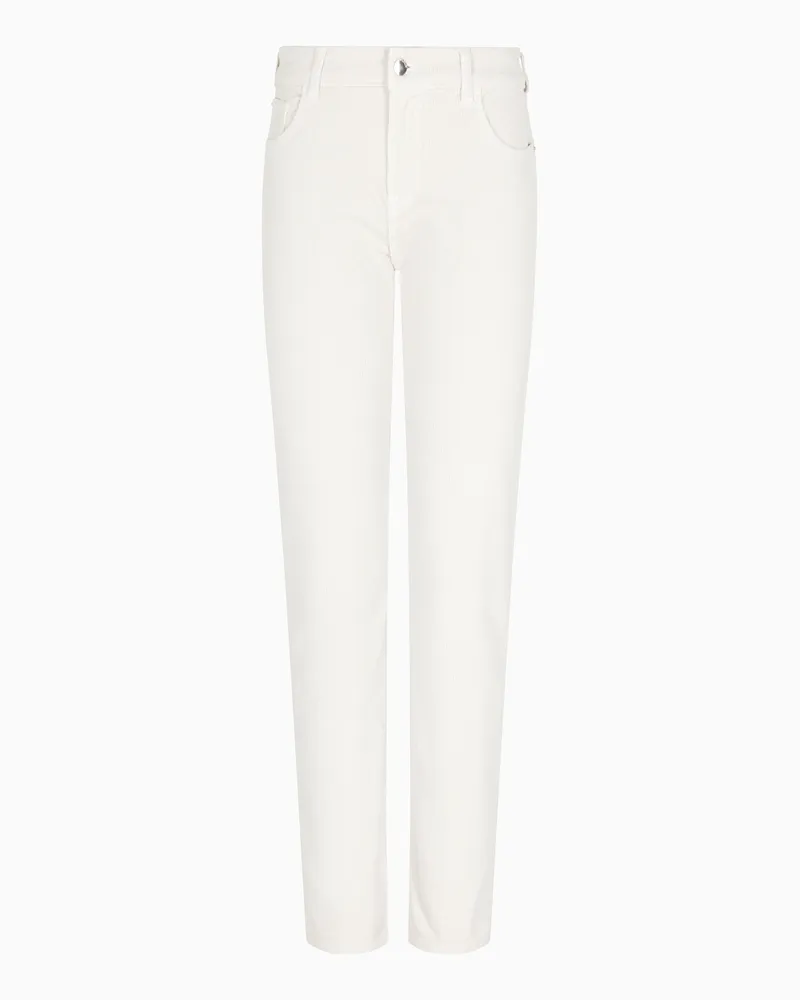 Emporio Armani Hose J36 in Slim Fit, gefertigt aus stückgefärbtem Cordsamt Beige