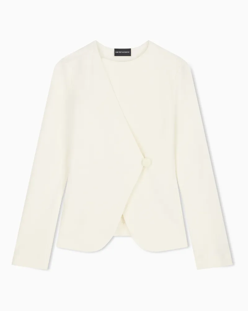 Emporio Armani Jacke aus Ottoman-Jersey Weiß