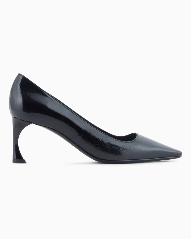 Emporio Armani Pumps aus Lackleder Schwarz