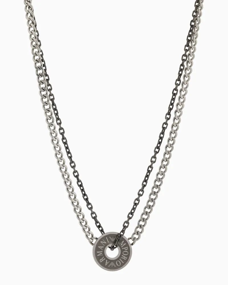 Emporio Armani Gliederhalskette aus Edelstahl mit grauer Gunmetal-Beschichtung Mehrfarbig