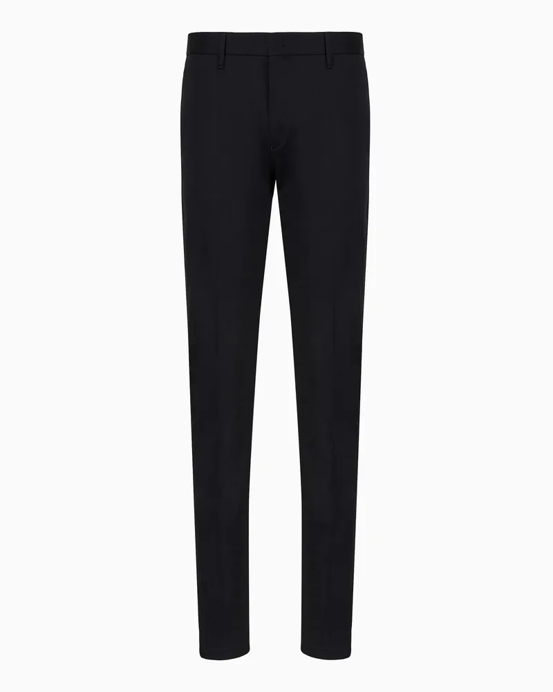 Emporio Armani Chinohose aus Baumwollstretch Blau